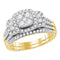 14kt Yellow Gold Womens Round Diamond Bridal Wedding Engagement Ring Band Set 1.00 Cttw - FREE Shipping (US/CAN)-Gold & Diamond Wedding Ring Sets-5-JadeMoghul Inc.