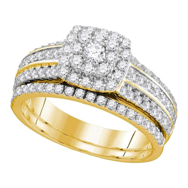 14kt Yellow Gold Women's Round Diamond Bridal Wedding Engagement Ring Band Set 1.00 Cttw - FREE Shipping (US/CAN)-Wedding Jewelry-6-JadeMoghul Inc.