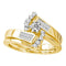 14kt Yellow Gold Women's Round Diamond Bridal Wedding Engagement Ring Band Set 1/2 Cttw - FREE Shipping (US/CAN)-Gold & Diamond Wedding Ring Sets-5.5-JadeMoghul Inc.