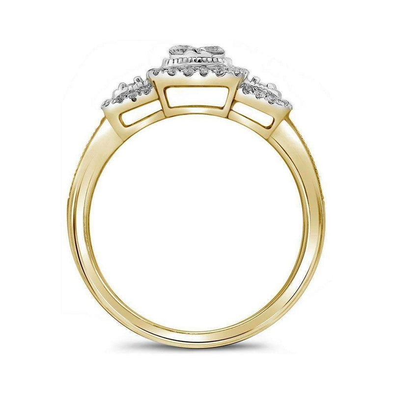14kt Yellow Gold Women's Round Diamond Bridal Wedding Engagement Ring Band Set 1/2 Cttw - FREE Shipping (US/CAN)-Wedding Jewelry-5-JadeMoghul Inc.