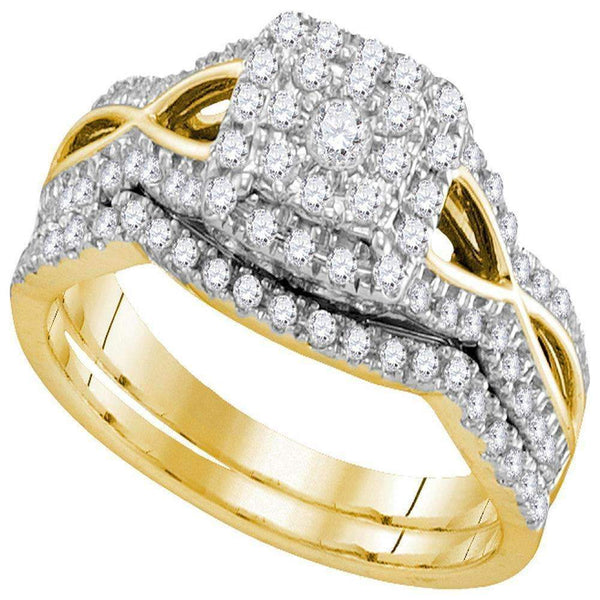 14kt Yellow Gold Women's Round Diamond Bridal Wedding Engagement Ring Band Set 1/2 Cttw - FREE Shipping (US/CAN)-Wedding Jewelry-5-JadeMoghul Inc.