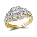 14kt Yellow Gold Women's Round Diamond Bridal Wedding Engagement Ring Band Set 1/2 Cttw - FREE Shipping (US/CAN)-Wedding Jewelry-5-JadeMoghul Inc.