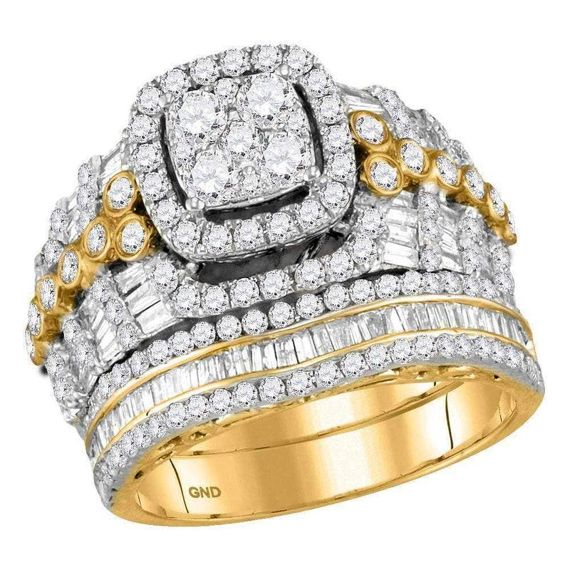 14kt Yellow Gold Women's Round Diamond Bridal Wedding Engagement Ring Band Set 2-1/2 Cttw - FREE Shipping (US/CAN)-Wedding Jewelry-9-JadeMoghul Inc.