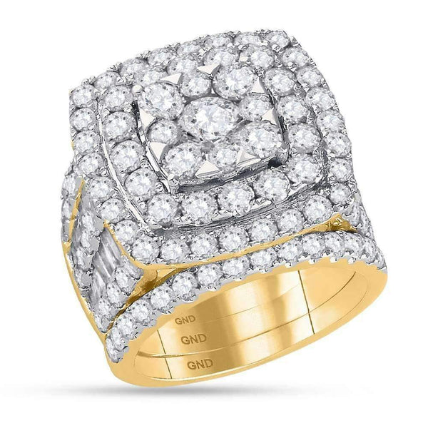14kt Yellow Gold Women's Round Diamond Bridal Wedding Engagement Ring Band Set 6.00 Cttw - FREE Shipping (US/CAN)-Wedding Jewelry-6-JadeMoghul Inc.
