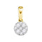 14kt Yellow Gold Women's Round Diamond Circle Cluster Pendant 1-4 Cttw - FREE Shipping (US/CAN)-Gold & Diamond Pendants & Necklaces-JadeMoghul Inc.