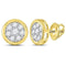 14kt Yellow Gold Womens Round Diamond Circle Cluster Stud Earrings 1-2 Cttw-Gold & Diamond Earrings-JadeMoghul Inc.