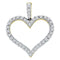 14kt Yellow Gold Women's Round Diamond Classic Heart Outline Pendant 3-8 Cttw - FREE Shipping (US/CAN)-Gold & Diamond Pendants & Necklaces-JadeMoghul Inc.