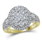 14kt Yellow Gold Women's Round Diamond Cluster Bridal Wedding Engagement Ring 1-1/2 Cttw - FREE Shipping (US/CAN)-Gold & Diamond Engagement & Anniversary Rings-5-JadeMoghul Inc.
