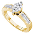 14kt Yellow Gold Women's Round Diamond Cluster Bridal Wedding Engagement Ring 1-2 Cttw - FREE Shipping (US/CAN)-Gold & Diamond Engagement & Anniversary Rings-JadeMoghul Inc.