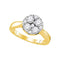 14kt Yellow Gold Women's Round Diamond Cluster Bridal Wedding Engagement Ring 1.00 Cttw - FREE Shipping (US/CAN)-Gold & Diamond Engagement & Anniversary Rings-5-JadeMoghul Inc.