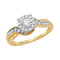 14kt Yellow Gold Women's Round Diamond Cluster Bridal Wedding Engagement Ring 1/3 Cttw - FREE Shipping (US/CAN)-Gold & Diamond Engagement & Anniversary Rings-5-JadeMoghul Inc.