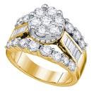 14kt Yellow Gold Women's Round Diamond Cluster Bridal Wedding Engagement Ring 3.00 Cttw - FREE Shipping (US/CAN)-Gold & Diamond Engagement & Anniversary Rings-5-JadeMoghul Inc.