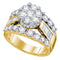 14kt Yellow Gold Women's Round Diamond Cluster Bridal Wedding Engagement Ring 3.00 Cttw - FREE Shipping (US/CAN)-Gold & Diamond Engagement & Anniversary Rings-5-JadeMoghul Inc.