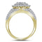 14kt Yellow Gold Women's Round Diamond Cluster Bridal Wedding Engagement Ring Band Set 2.00 Cttw - FREE Shipping (US/CAN)-Gold & Diamond Wedding Ring Sets-JadeMoghul Inc.