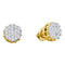 14kt Yellow Gold Women's Round Diamond Cluster Earrings 1.00 Cttw - FREE Shipping (USA/CAN)-Gold & Diamond Earrings-JadeMoghul Inc.