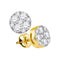 14kt Yellow Gold Women's Round Diamond Cluster Earrings 1.00 Cttw - FREE Shipping (US/CAN)-Gold & Diamond Earrings-JadeMoghul Inc.