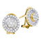 14kt Yellow Gold Womens Round Diamond Cluster French-clip Earrings 1-1-10 Cttw-Gold & Diamond Earrings-JadeMoghul Inc.