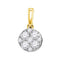 14kt Yellow Gold Women's Round Diamond Cluster Pendant 1-2 Cttw - FREE Shipping (US/CAN)-Gold & Diamond Pendants & Necklaces-JadeMoghul Inc.