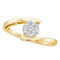 14kt Yellow Gold Women's Round Diamond Cluster Ring 1/4 Cttw - FREE Shipping (US/CAN)-Gold & Diamond Cluster Rings-10.5-JadeMoghul Inc.