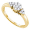 14kt Yellow Gold Women's Round Diamond Cluster Ring 1/4 Cttw - FREE Shipping (US/CAN)-Gold & Diamond Cluster Rings-5-JadeMoghul Inc.