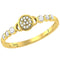 14kt Yellow Gold Women's Round Diamond Cluster Stackable Band Ring 1/6 Cttw - FREE Shipping (US/CAN)-Gold & Diamond Rings-5-JadeMoghul Inc.