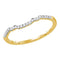 14kt Yellow Gold Women's Round Diamond Contoured Slender Wedding Band 1-10 Cttw - FREE Shipping (US/CAN)-Gold & Diamond Wedding Jewelry-JadeMoghul Inc.