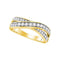 14kt Yellow Gold Women's Round Diamond Crossover Band Ring 1/2 Cttw - FREE Shipping (US/CAN)-Gold & Diamond Bands-5-JadeMoghul Inc.