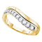 14kt Yellow Gold Women's Round Diamond Curved Single Row Band 1/3 Cttw - FREE Shipping (US/CAN)-Gold & Diamond Bands-5-JadeMoghul Inc.