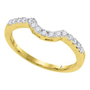 14kt Yellow Gold Women's Round Diamond Curved Wedding Band Ring 1/4 Cttw - FREE Shipping (US/CAN)-Wedding Jewelry-6-JadeMoghul Inc.