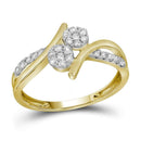 14kt Yellow Gold Women's Round Diamond Double Cluster Bridal Wedding Engagement Ring 1/3 Cttw - FREE Shipping (US/CAN)-Wedding Jewelry-5-JadeMoghul Inc.