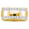 14kt Yellow Gold Women's Round Diamond Double Row Eternity Wedding Band 1.00 Cttw - FREE Shipping (US/CAN)-Gold & Diamond Wedding Jewelry-JadeMoghul Inc.