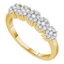 14kt Yellow Gold Women's Round Diamond Five Flower Cluster Ring 1/4 Cttw - FREE Shipping (US/CAN)-Gold & Diamond Cluster Rings-5-JadeMoghul Inc.