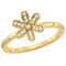 14kt Yellow Gold Women's Round Diamond Flower Floral Stackable Band Ring 1/10 Cttw - FREE Shipping (US/CAN)-Gold & Diamond Rings-5-JadeMoghul Inc.