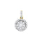 14kt Yellow Gold Women's Round Diamond Frame Flower Cluster Pendant 7-8 Cttw - FREE Shipping (US/CAN)-Gold & Diamond Pendants & Necklaces-JadeMoghul Inc.