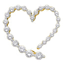 14kt Yellow Gold Women's Round Diamond Graduated Heart Journey Pendant 1-2 Cttw - FREE Shipping (US/CAN)-Gold & Diamond Pendants & Necklaces-JadeMoghul Inc.