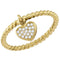 14kt Yellow Gold Women's Round Diamond Heart Dangle Stackable Band Ring 1/10 Cttw - FREE Shipping (US/CAN)-Gold & Diamond Rings-5-JadeMoghul Inc.