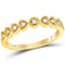 14kt Yellow Gold Womens Round Diamond Heart Stackable Band Ring 1-10 Cttw-Gold & Diamond Rings-JadeMoghul Inc.