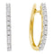 14kt Yellow Gold Women's Round Diamond Hoop Earrings 1.00 Cttw - FREE Shipping (USA/CAN)-Gold & Diamond Earrings-JadeMoghul Inc.