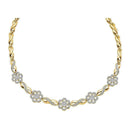 14kt Yellow Gold Women's Round Diamond Infinity Flower Cluster Necklace 2.00 Cttw - FREE Shipping (US/CAN)-Gold & Diamond Pendants & Necklaces-JadeMoghul Inc.