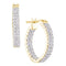 14kt Yellow Gold Women's Round Diamond Inside Outside Double Row Hoop Earrings 1.00 Cttw - FREE Shipping (US/CAN)-Gold & Diamond Earrings-JadeMoghul Inc.