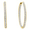 14kt Yellow Gold Women's Round Diamond Inside Outside Endless Hoop Earrings 1-2 Cttw - FREE Shipping (US/CAN)-Gold & Diamond Earrings-JadeMoghul Inc.