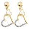 14kt Yellow Gold Women's Round Diamond Linked Hearts Dangle Screwback Earrings 1-10 Cttw - FREE Shipping (USA/CAN)-Gold & Diamond Earrings-JadeMoghul Inc.