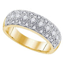 14kt Yellow Gold Women's Round Diamond Milgrain Band Ring 5/8 Cttw - FREE Shipping (US/CAN)-Gold & Diamond Bands-5.5-JadeMoghul Inc.