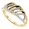 14kt Yellow Gold Women's Round Diamond Openwork Stripe Band Ring 1/4 Cttw - FREE Shipping (US/CAN)-Gold & Diamond Fashion Rings-5-JadeMoghul Inc.