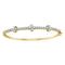 14kt Yellow Gold Women's Round Diamond Pave-set Bangle Bracelet 1-1-2 Cttw - FREE Shipping (US/CAN)-Gold & Diamond Bracelets-JadeMoghul Inc.