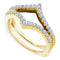 14kt Yellow Gold Women's Round Diamond Ring Guard Wrap Enhancer Wedding Band 1/2 Cttw - FREE Shipping (US/CAN)-Gold & Diamond Wedding Jewelry-10.5-JadeMoghul Inc.