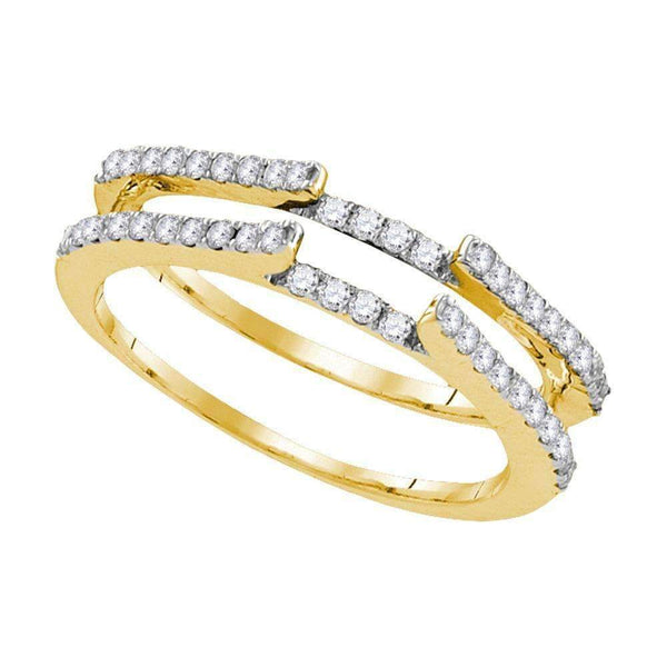 14kt Yellow Gold Women's Round Diamond Ring Guard Wrap Solitaire Enhancer 1/2 Cttw - FREE Shipping (US/CAN)-Gold & Diamond Wedding Jewelry-5-JadeMoghul Inc.