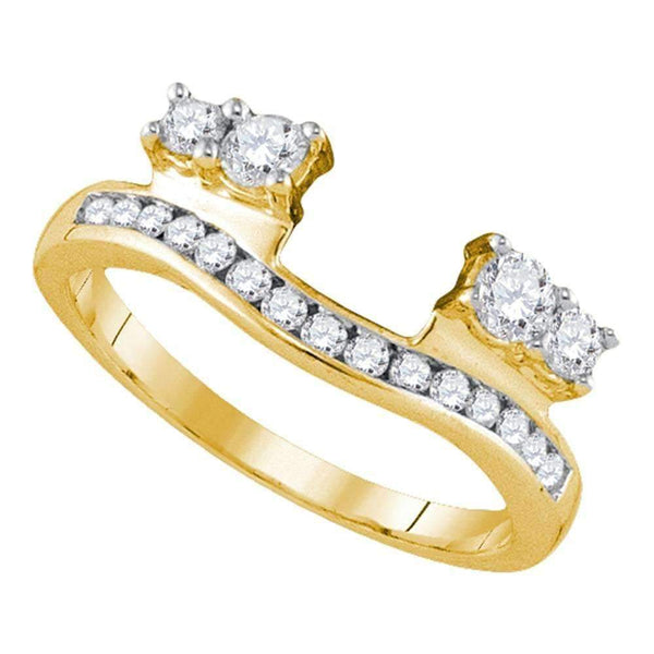 14kt Yellow Gold Women's Round Diamond Ring Guard Wrap Solitaire Enhancer 1/2 Cttw - FREE Shipping (US/CAN)-Gold & Diamond Wedding Jewelry-5-JadeMoghul Inc.