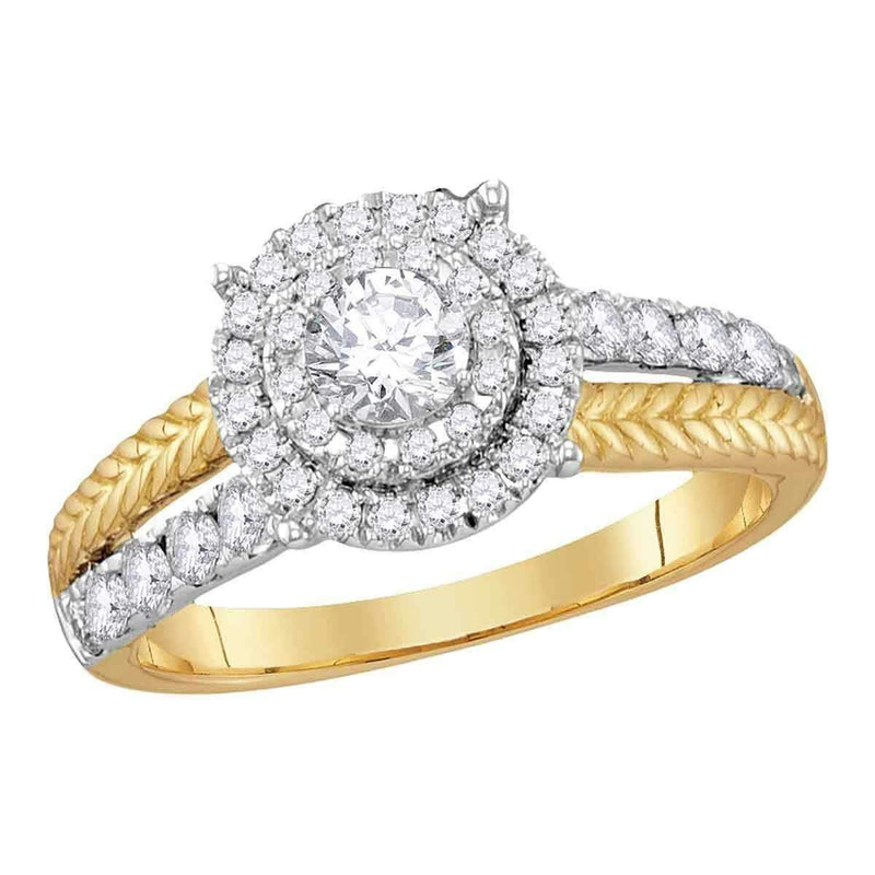 14kt Yellow Gold Women's Round Diamond Round EGL Bridal Wedding Engagement Ring 1.00 Cttw - FREE Shipping (US/CAN)-Gold & Diamond Engagement & Anniversary Rings-6-JadeMoghul Inc.