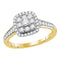 14kt Yellow Gold Women's Round Diamond Round Halo Bridal Wedding Engagement Ring 5/8 Cttw - FREE Shipping (US/CAN)-Gold & Diamond Engagement & Anniversary Rings-10.5-JadeMoghul Inc.